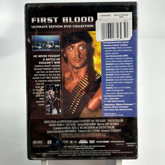 First Blood. Ultimate Edition. The First Rambo Movie. Sylvester Stallone. 1982 - Picture 3 of 4